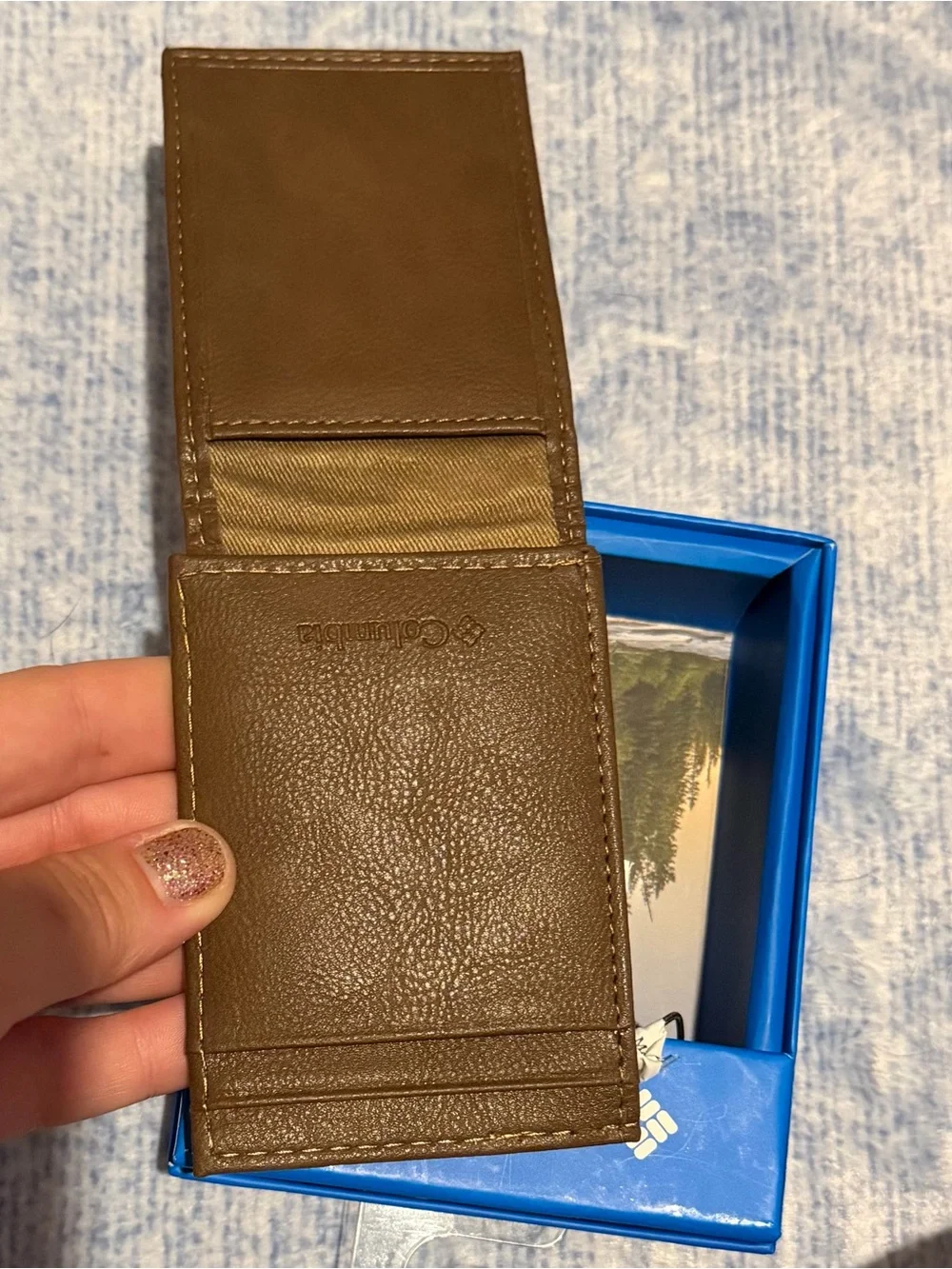 Columbia Brown Leather Bi-Fold Wallet